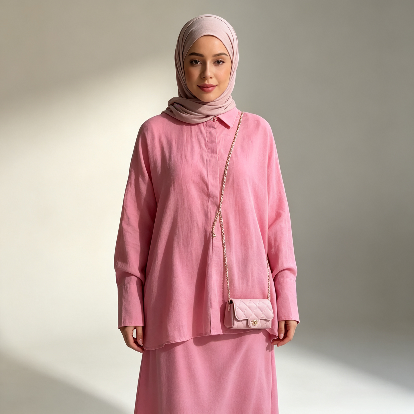 Cotton Retro Lapel Cardigan & Long Skirt Set - Modest 2-Piece Outfit