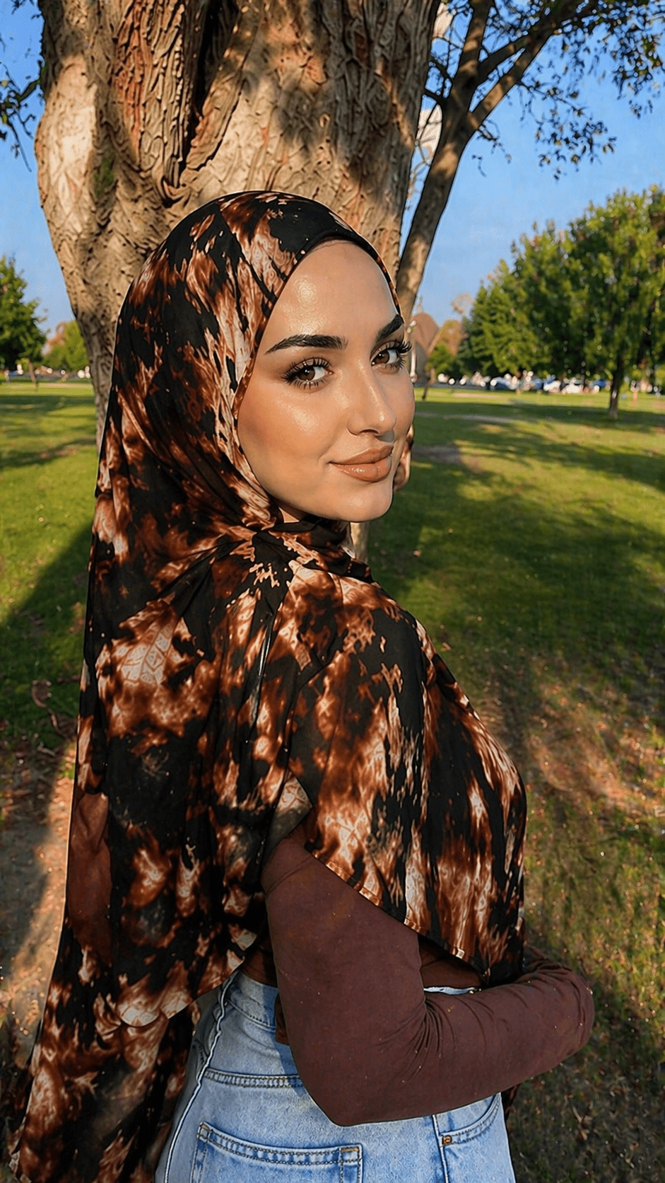 Watercolor Tie-Dye hijab shawl - view 6