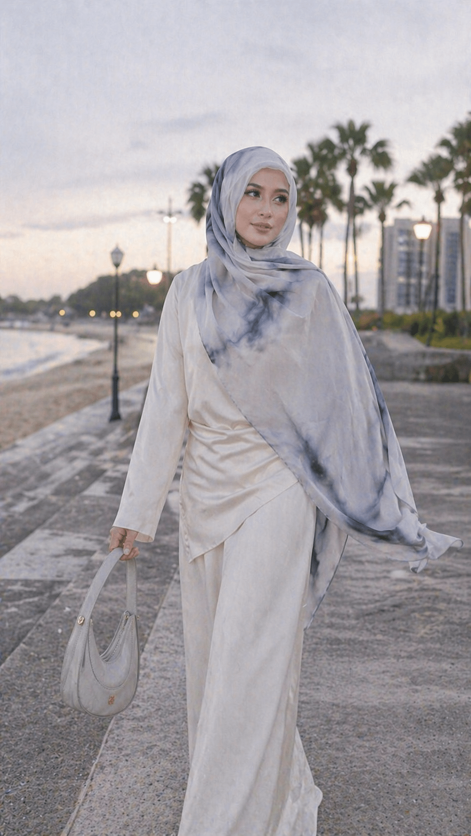 Watercolor Ink Wash hijab shawl - view 5