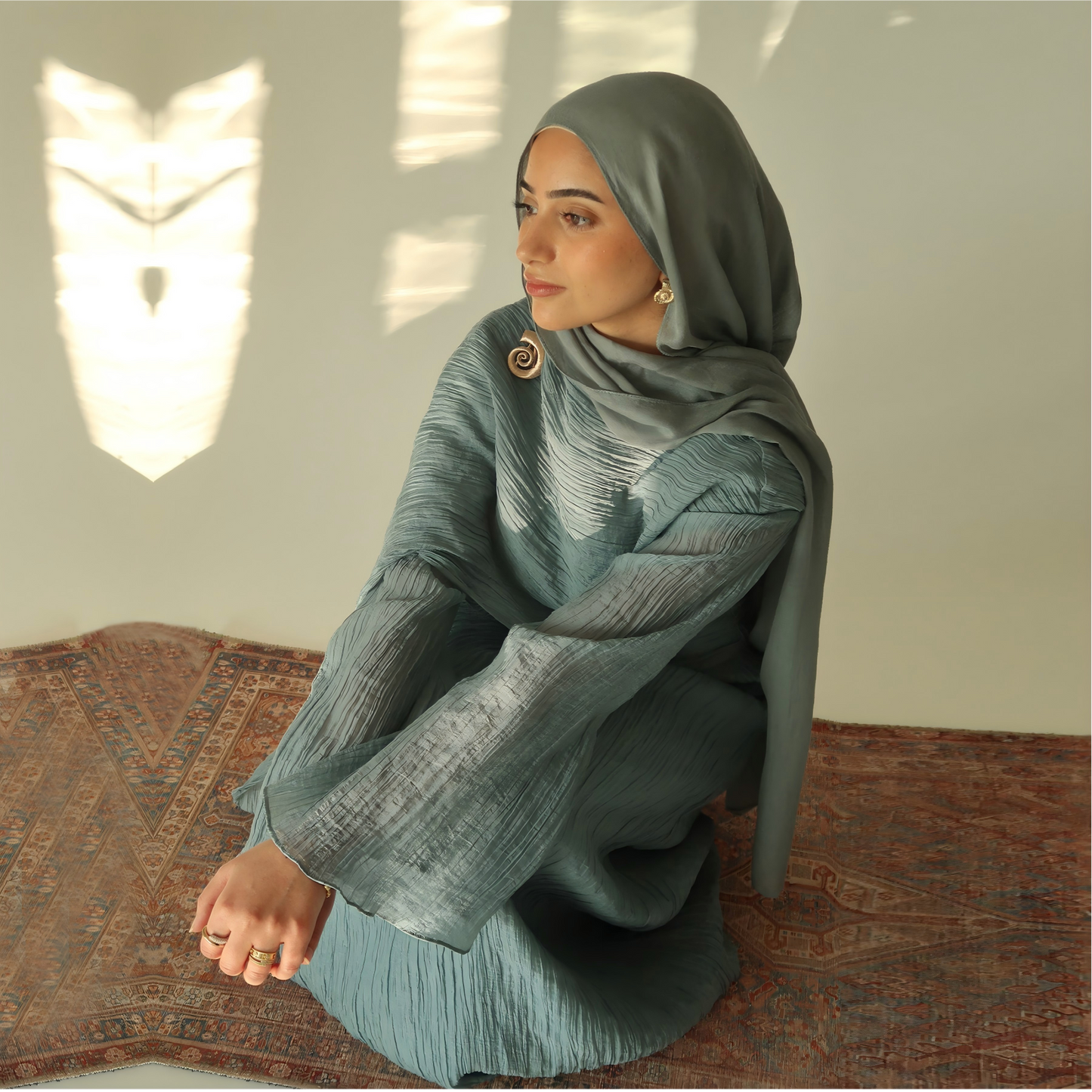 Double Layer Tencel Knit Abaya Dress - Soft Modest Maxi Gown