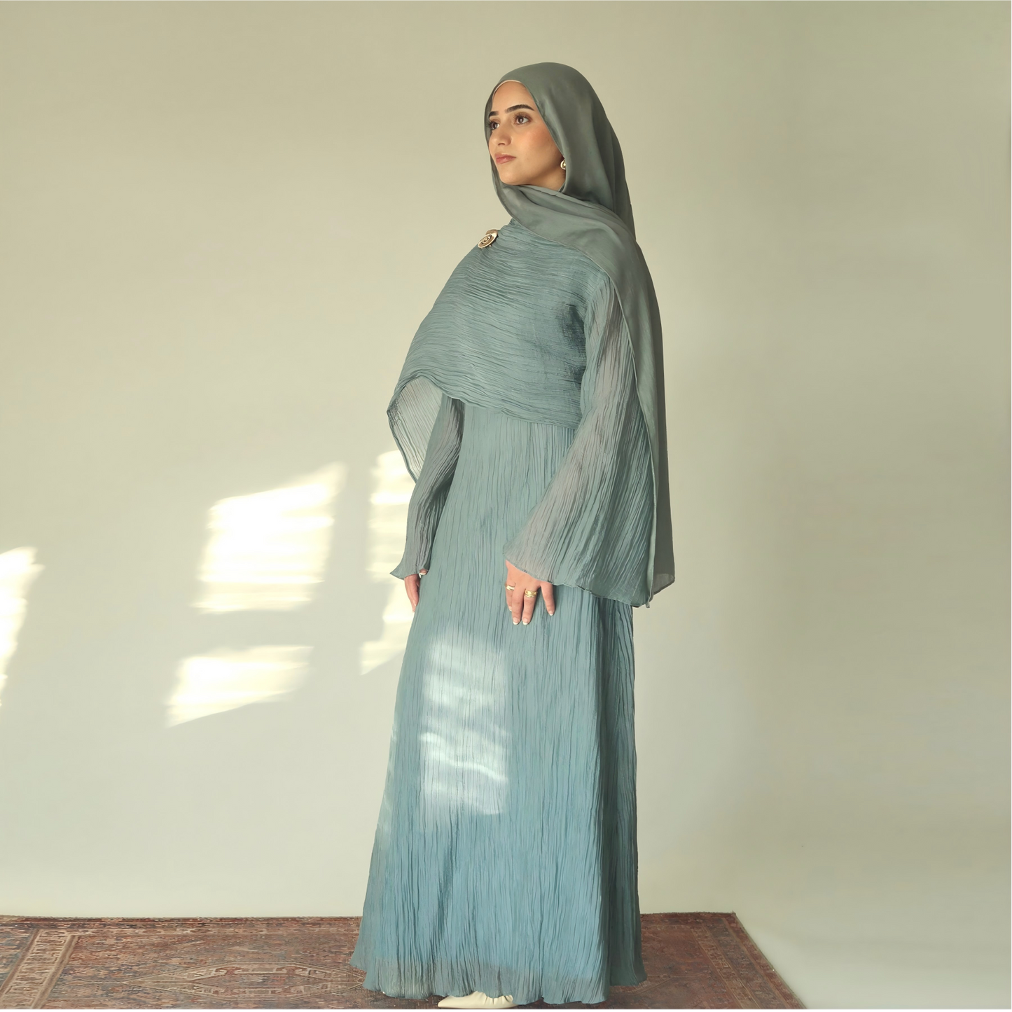 Double Layer Tencel Knit Abaya Dress - Soft Modest Maxi Gown