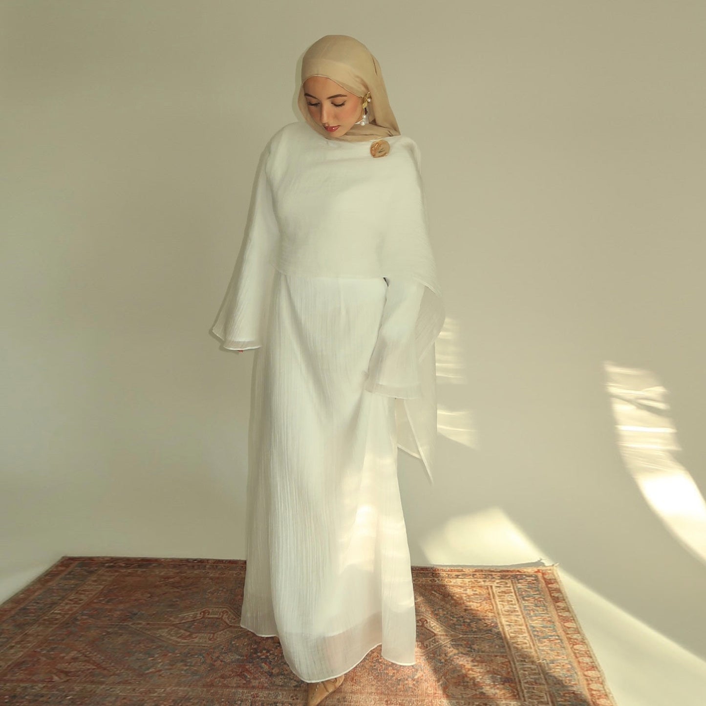 Double Layer Tencel Knit Abaya Dress - Soft Modest Maxi Gown