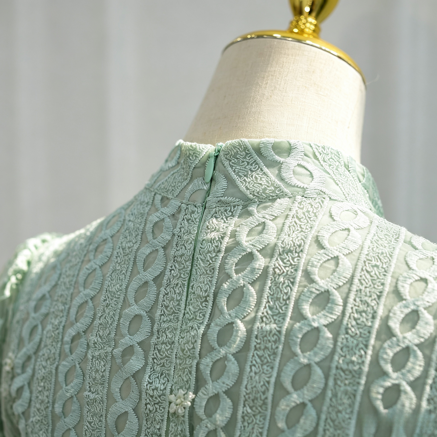 Elegant Embroidered Double Layer Abaya Dress - Luxury Modest Maxi Gown