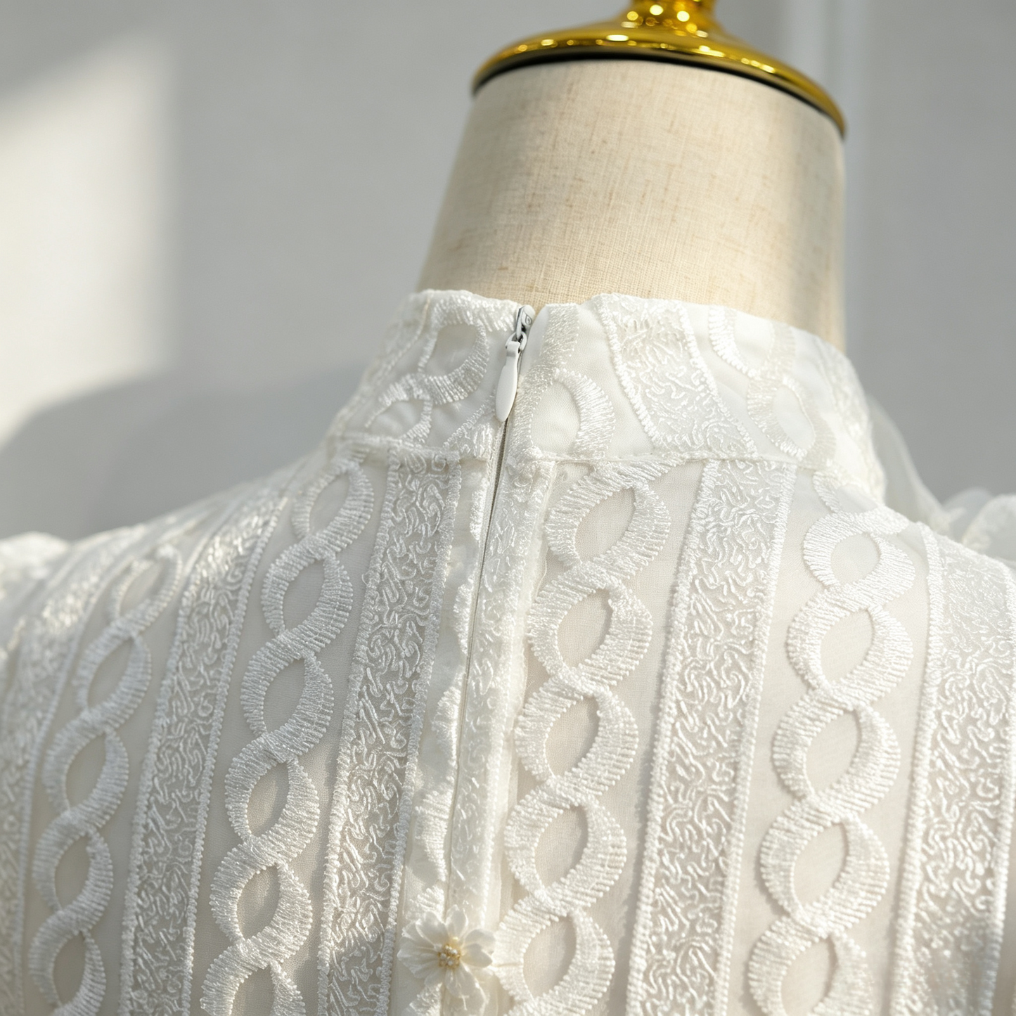 Elegant Embroidered Double Layer Abaya Dress - Luxury Modest Maxi Gown