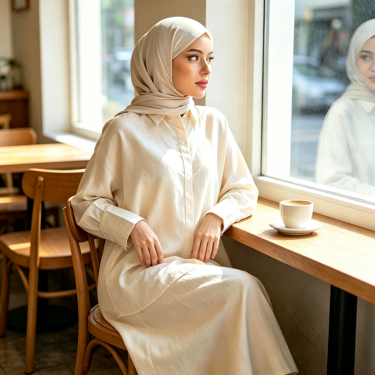 Cotton Retro Lapel Cardigan & Long Skirt Set - Modest 2-Piece Outfit