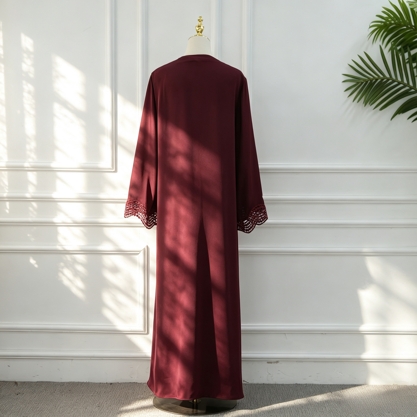 Floral Viscose Two-Piece Abaya Set - Cardigan & Inner Maxi Dress
