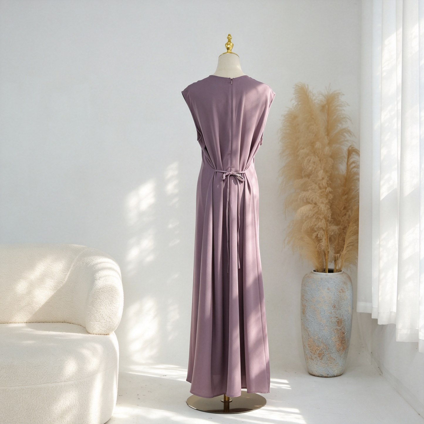 Floral Viscose Two-Piece Abaya Set - Cardigan & Inner Maxi Dress
