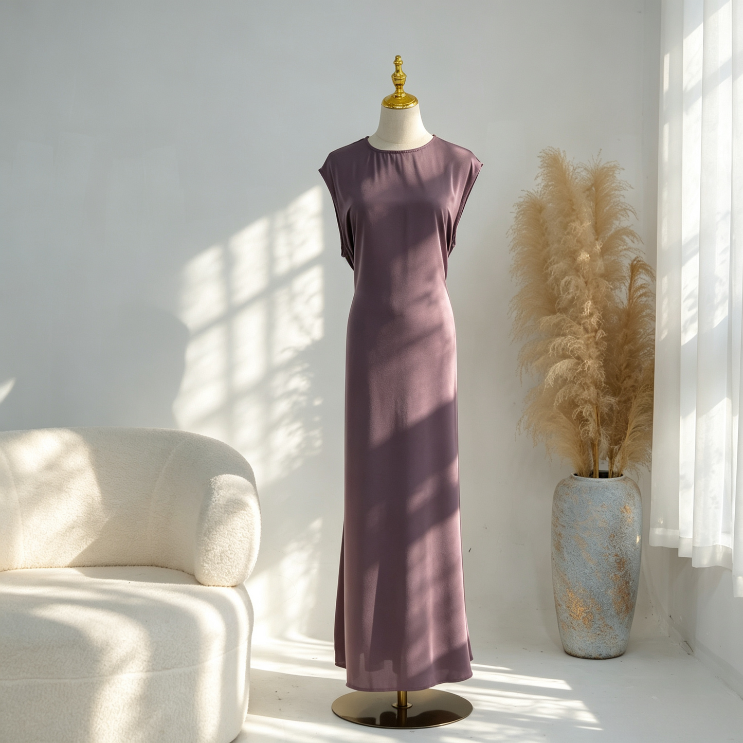 Floral Viscose Two-Piece Abaya Set - Cardigan & Inner Maxi Dress