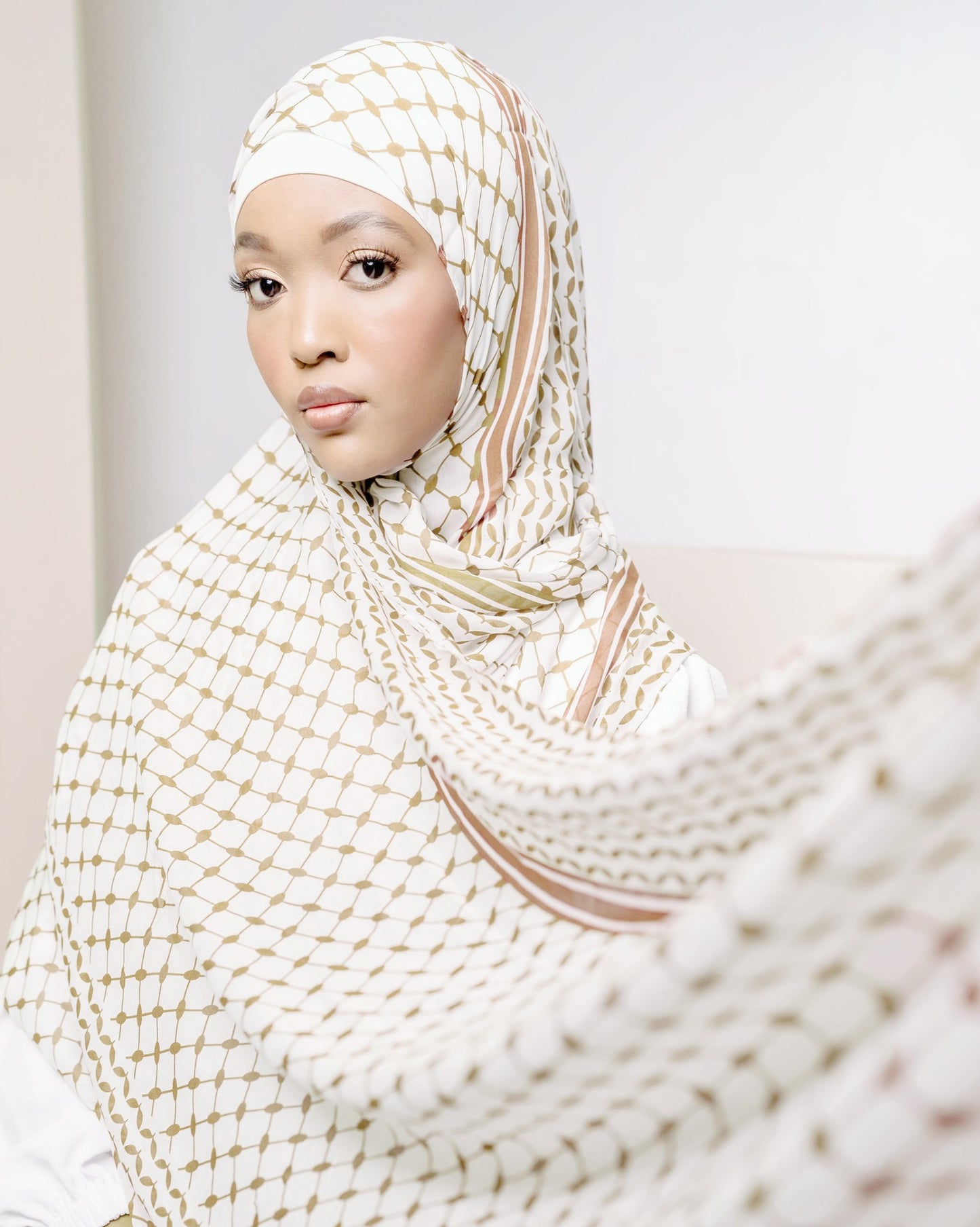 Keffiyeh Chiffon Hijab - Lightweight Breathable Islamic Scarf