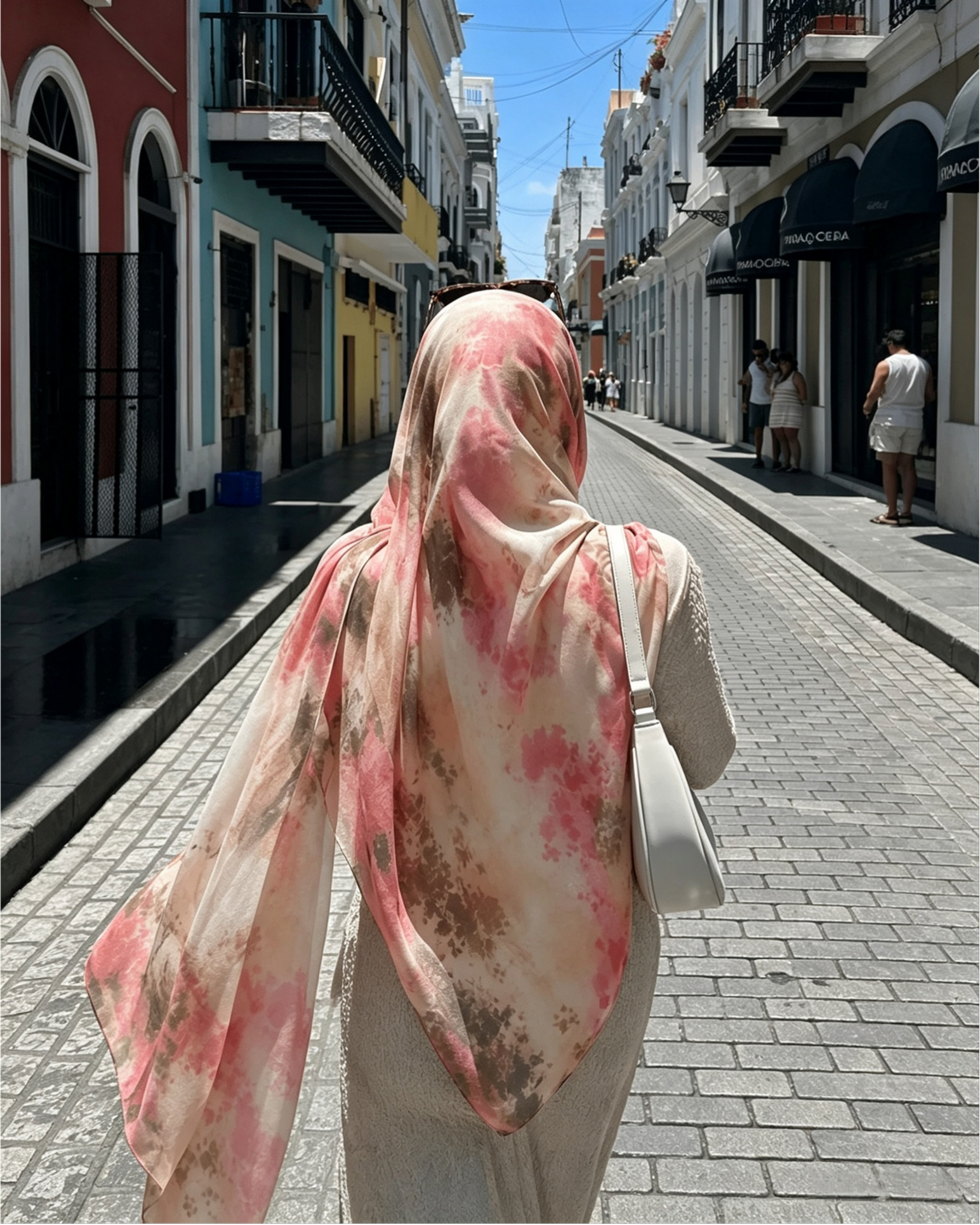 Blush Pink Printed Jersey Hijab – Soft Premium Modest Head Scarf - product image 2 of 9 | Lunar Elegance