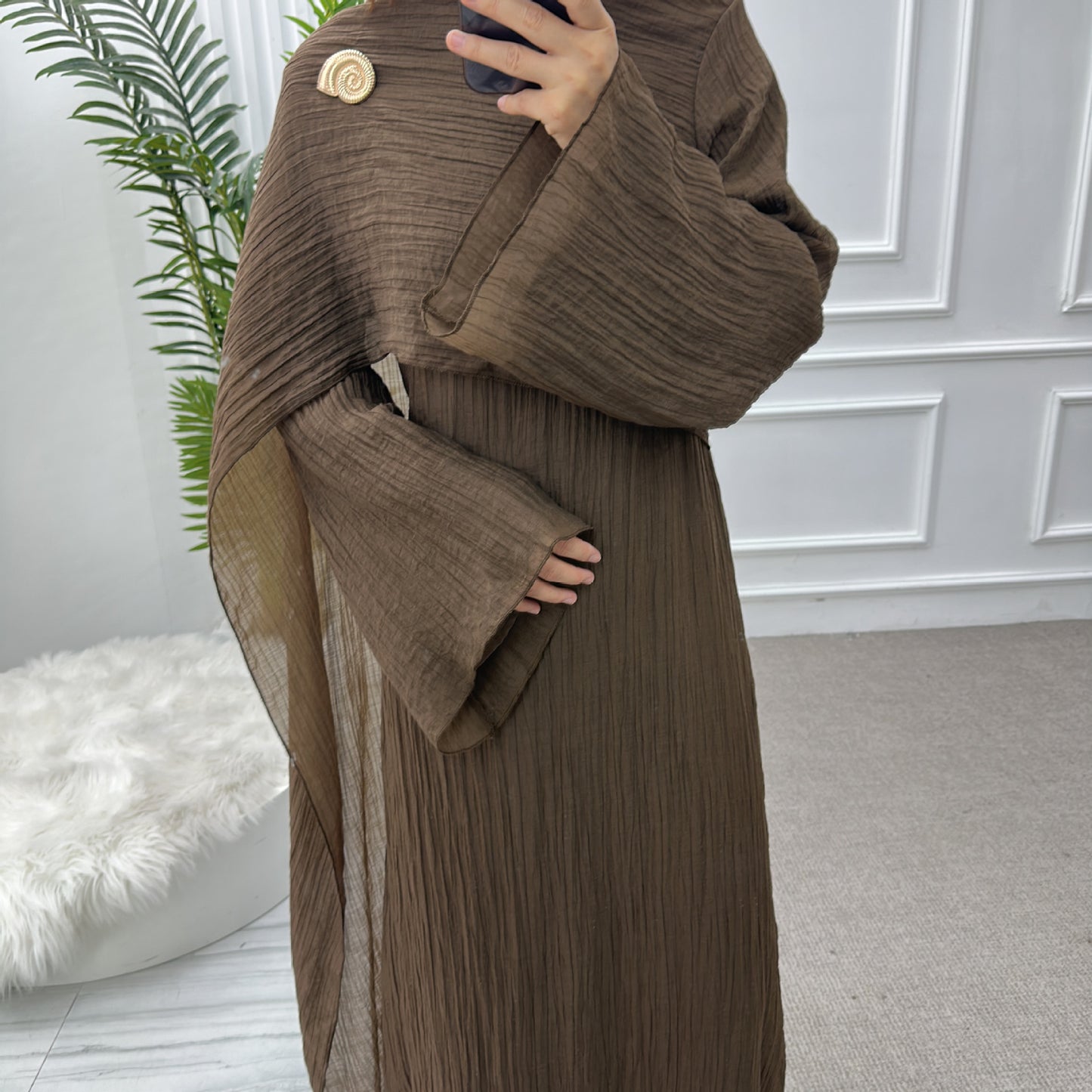 Double Layer Tencel Knit Abaya Dress - Soft Modest Maxi Gown