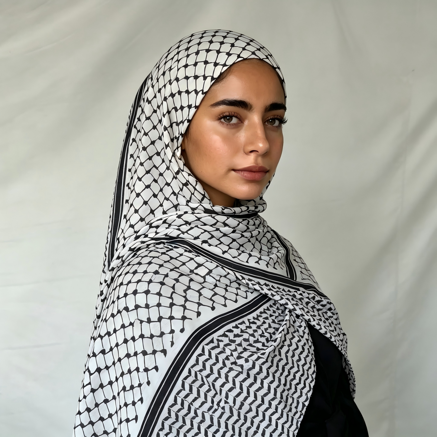 Keffiyeh Chiffon Hijab - Lightweight Breathable Islamic Scarf