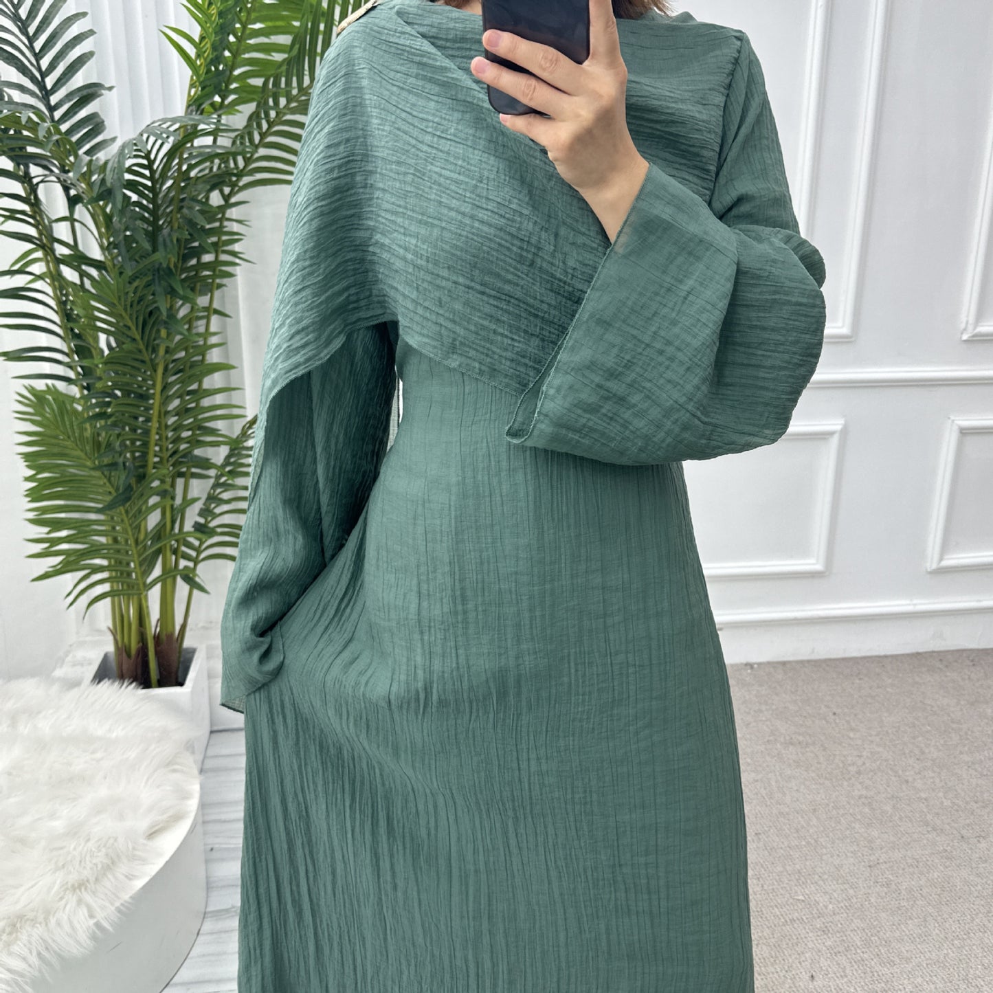 Double Layer Tencel Knit Abaya Dress - Soft Modest Maxi Gown