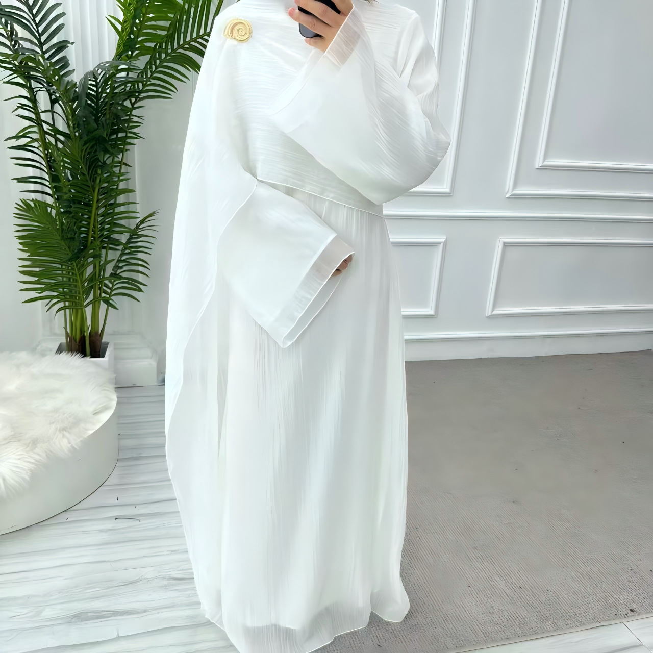 Double Layer Tencel Knit Abaya Dress - Soft Modest Maxi Gown
