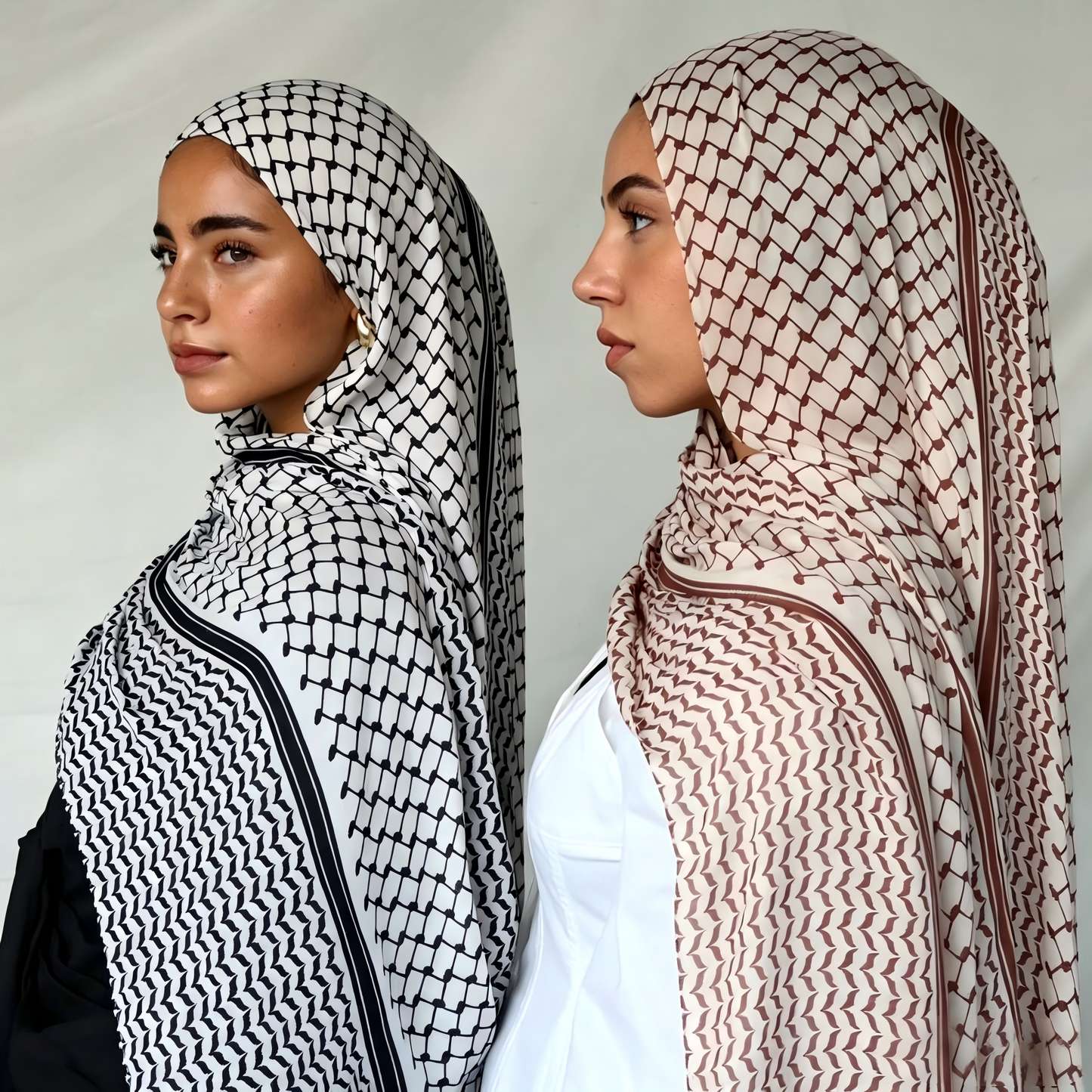 Keffiyeh Chiffon Hijab - Lightweight Breathable Islamic Scarf