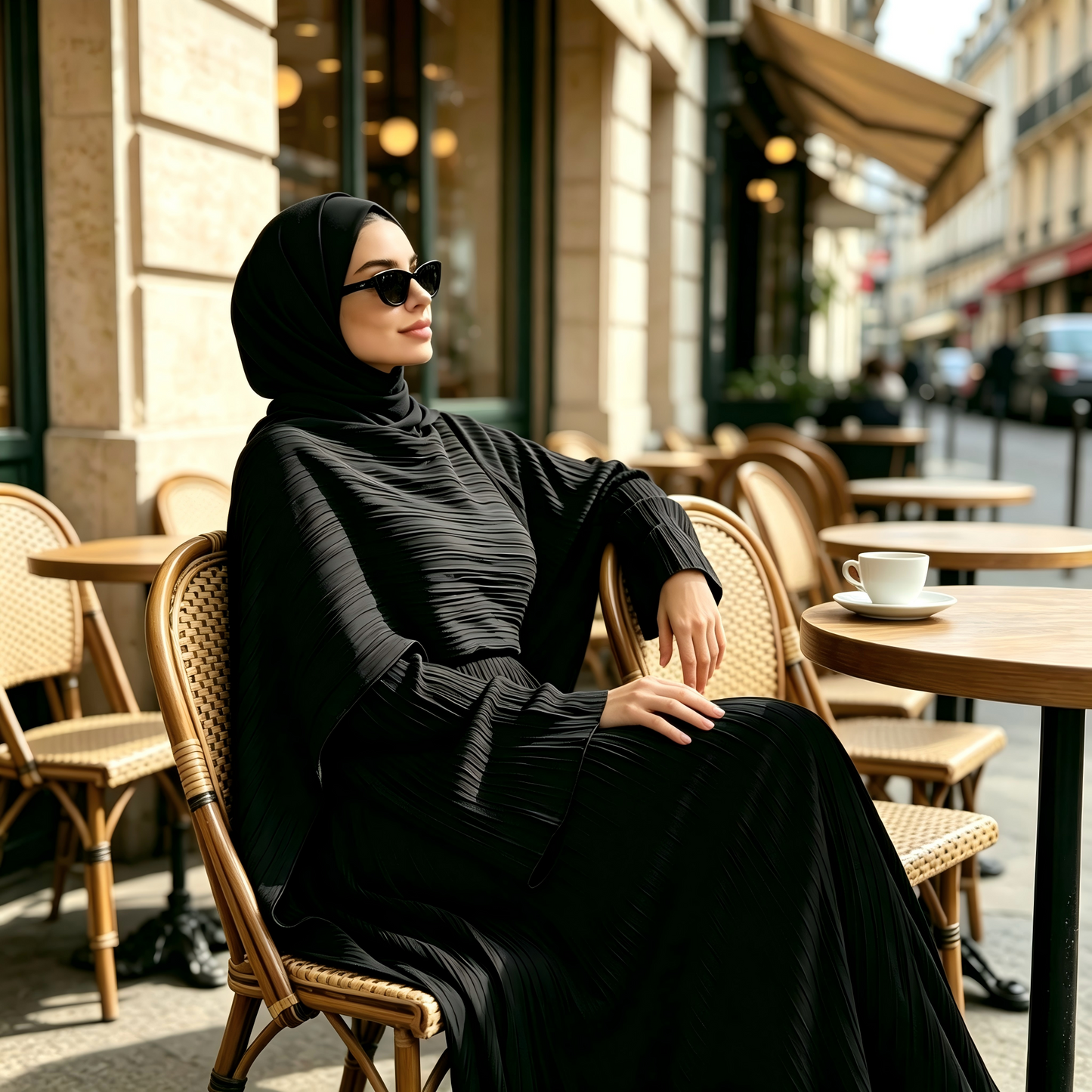 Double Layer Tencel Knit Abaya Dress - Soft Modest Maxi Gown