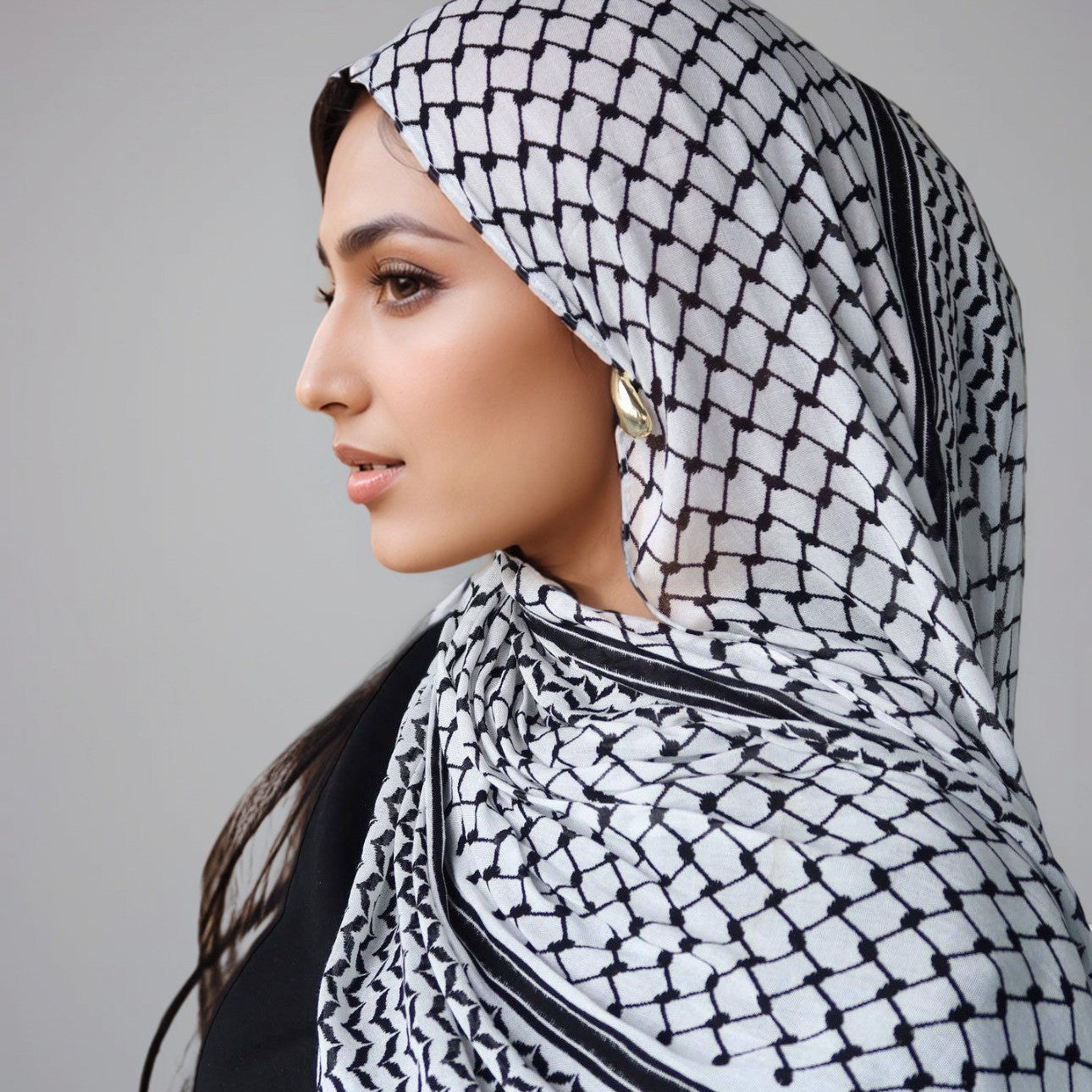 Keffiyeh Chiffon Hijab - Lightweight Breathable Islamic Scarf