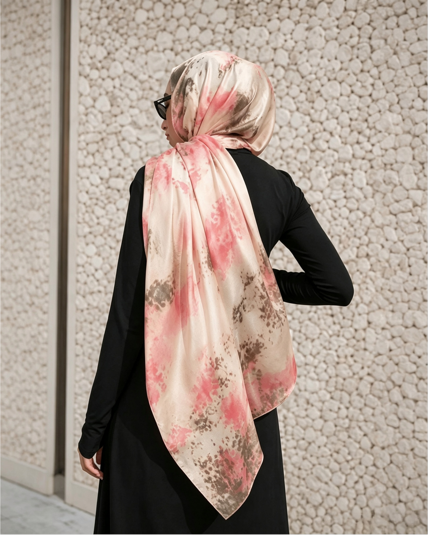 Blush Pink Printed Jersey Hijab – Soft Premium Modest Head Scarf - product image 1 of 9 | Lunar Elegance