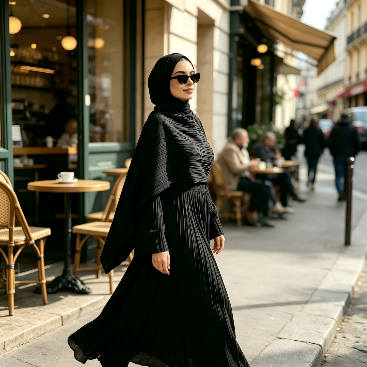Double Layer Tencel Knit Abaya Dress - Soft Modest Maxi Gown