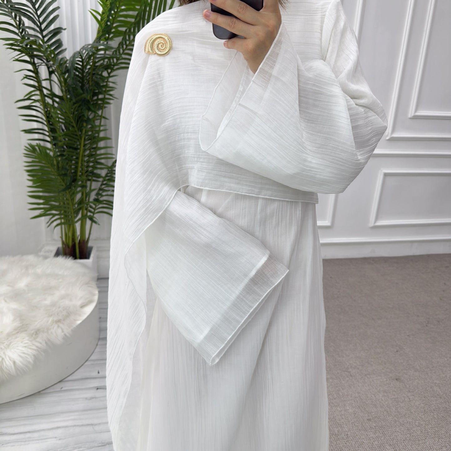 Double Layer Tencel Knit Abaya Dress - Soft Modest Maxi Gown
