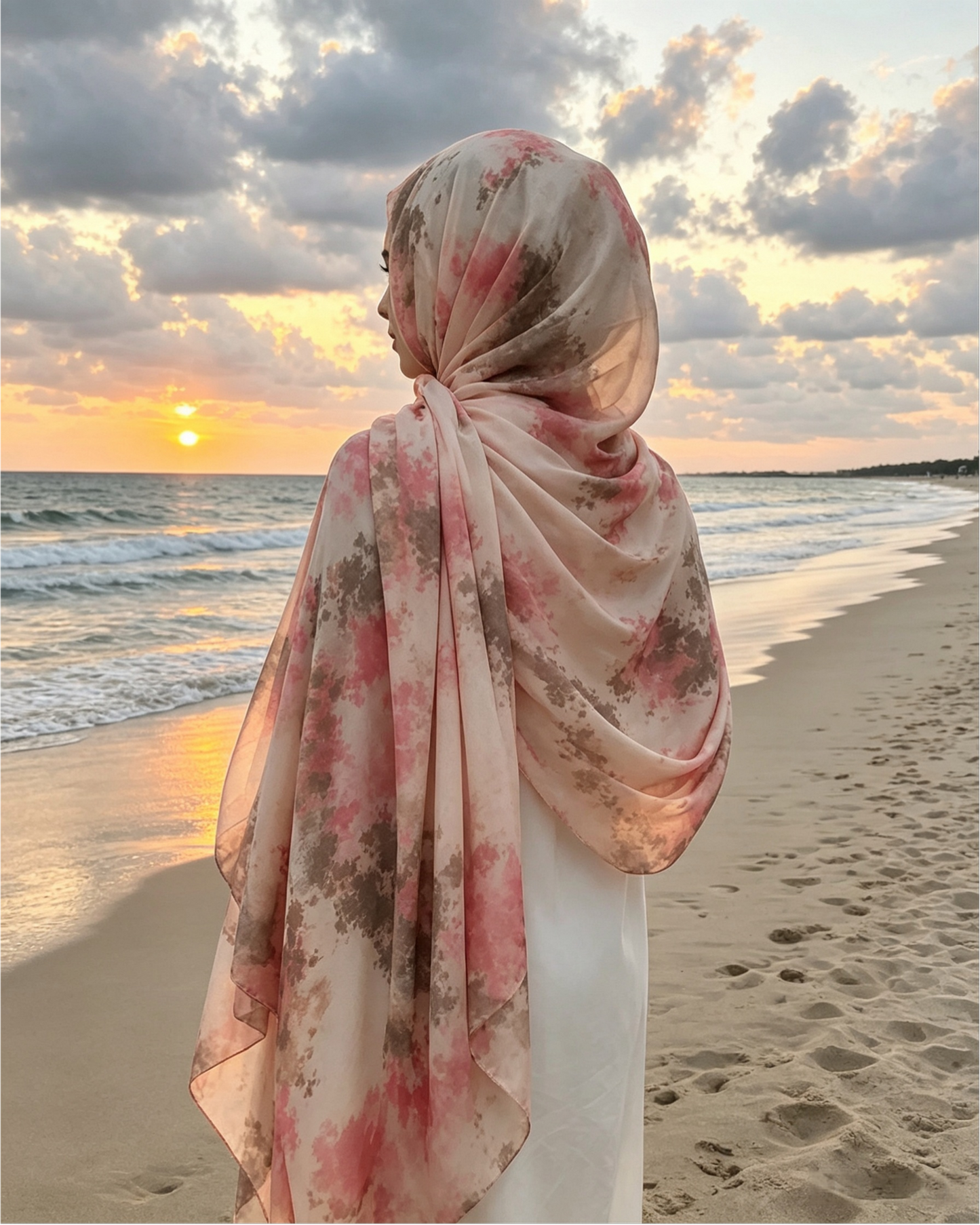 Blush Pink Printed Jersey Hijab – Soft Premium Modest Head Scarf - product image 9 of 9 | Lunar Elegance