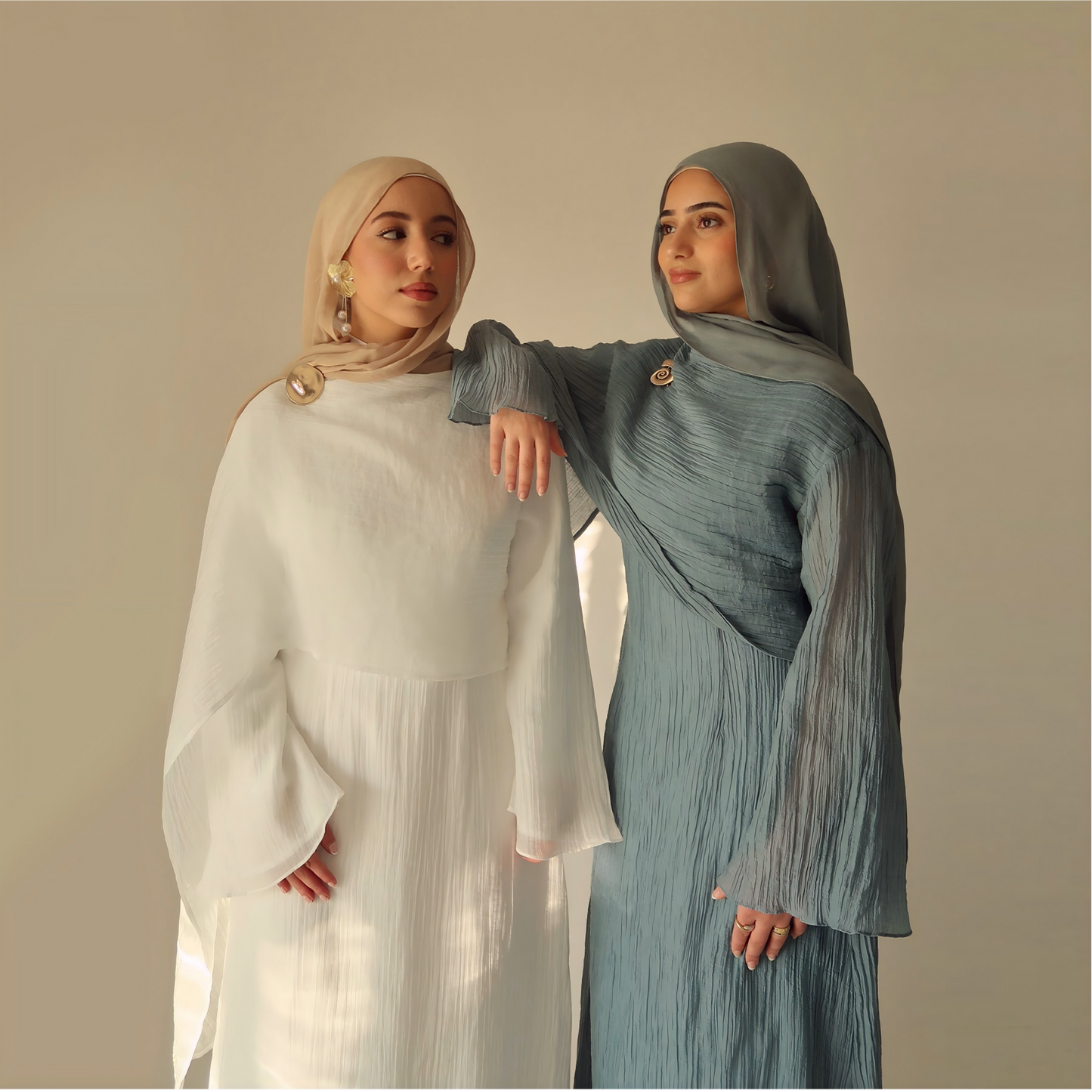 Double Layer Tencel Knit Abaya Dress - Soft Modest Maxi Gown