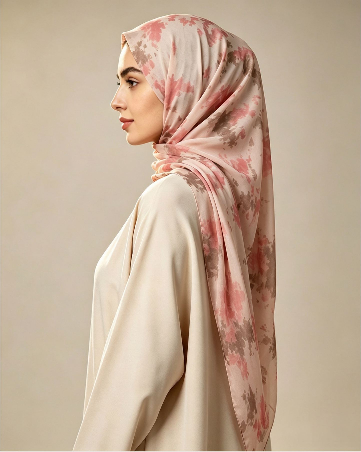 Blush Pink Printed Jersey Hijab – Soft Premium Modest Head Scarf - product image 4 of 9 | Lunar Elegance