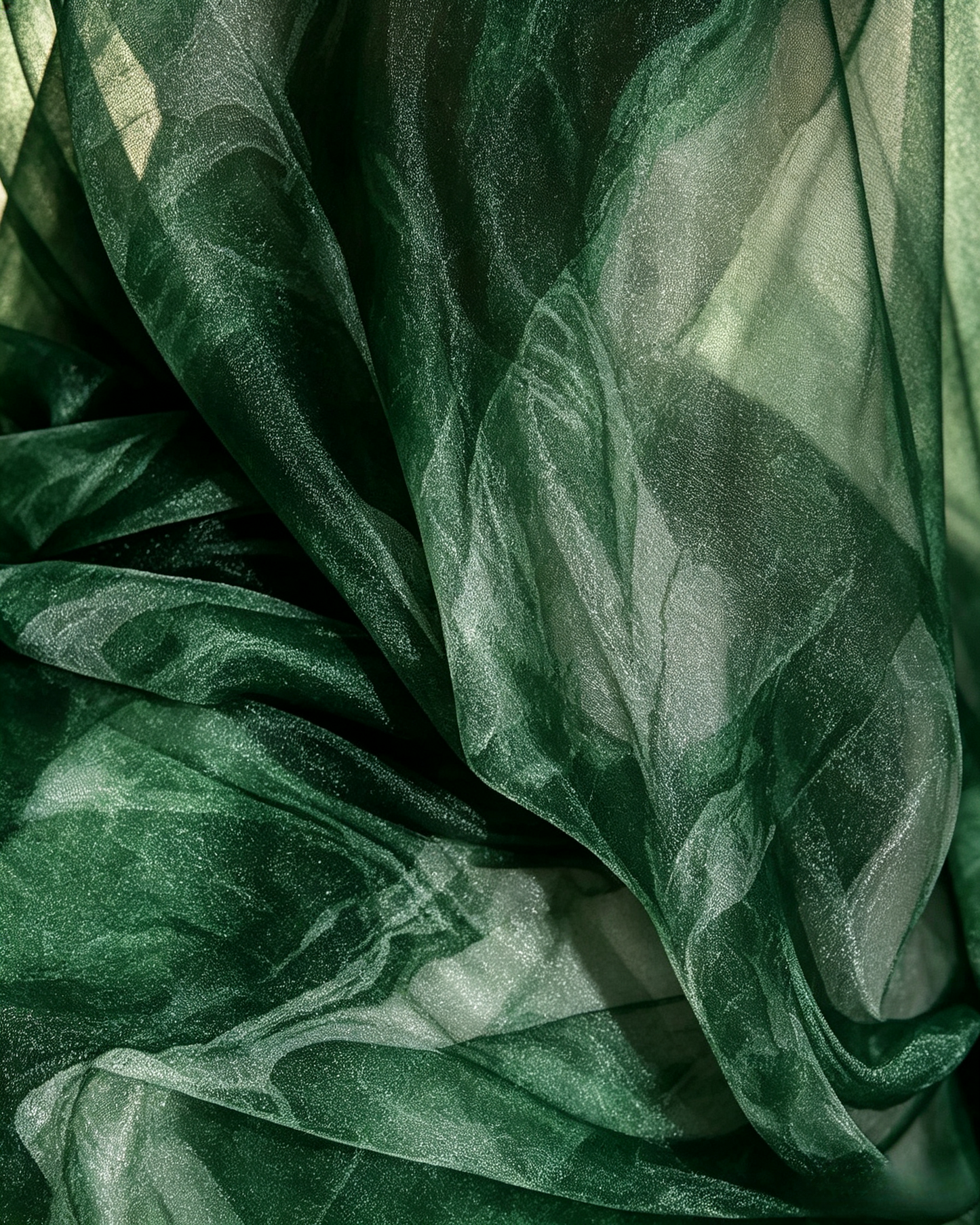 Forest Green Marble Ink Hijab Shawl – Emerald Watercolor Modest Head Scarf (80×180cm) - product image 1 of 8 | Lunar Elegance
