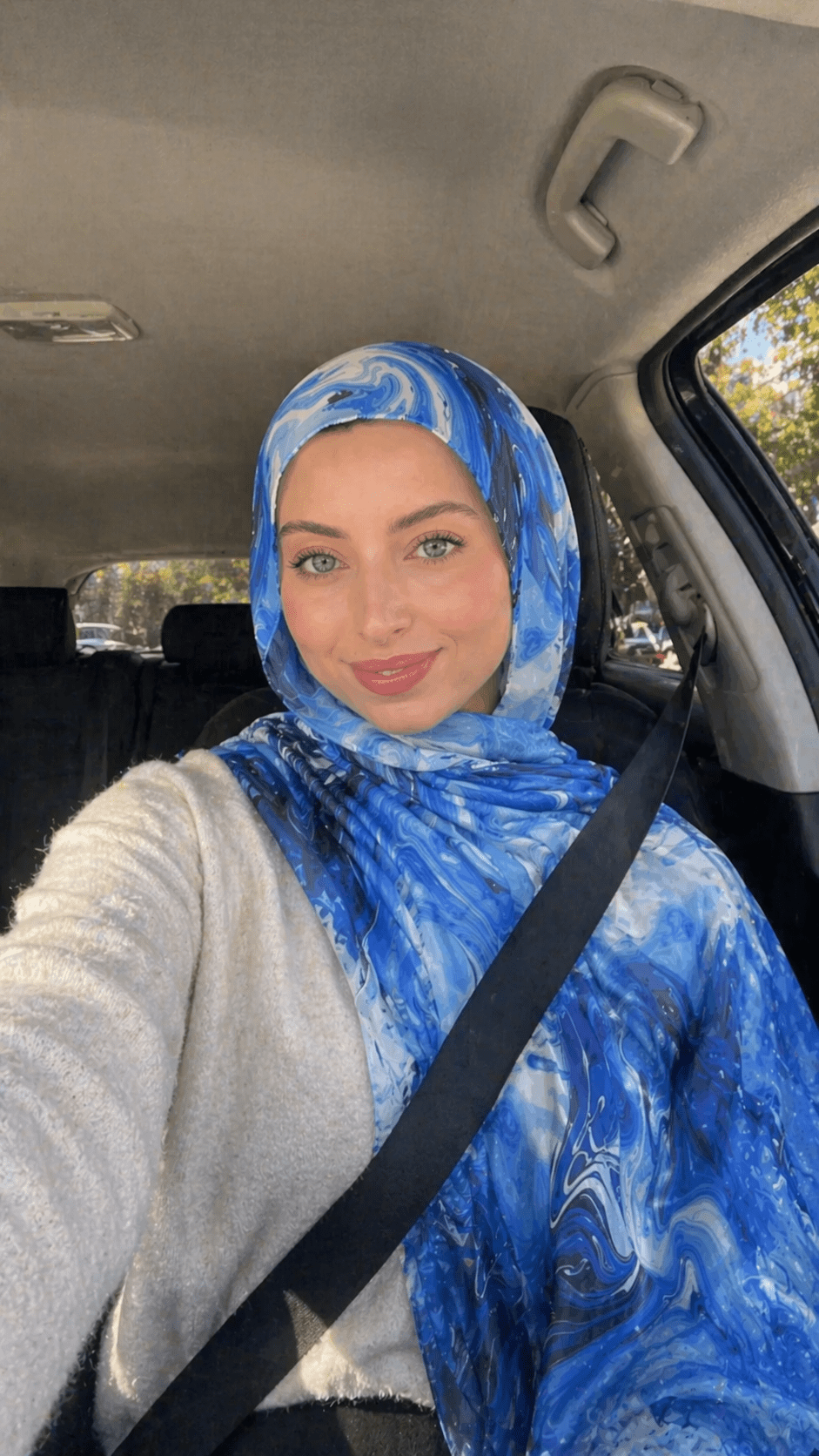 Watercolor Print Cotton Blend hijab shawl - view 2