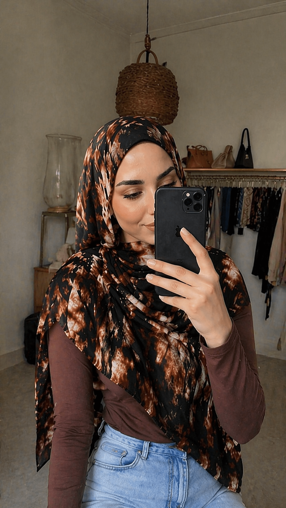 Watercolor Tie-Dye hijab shawl - view 3