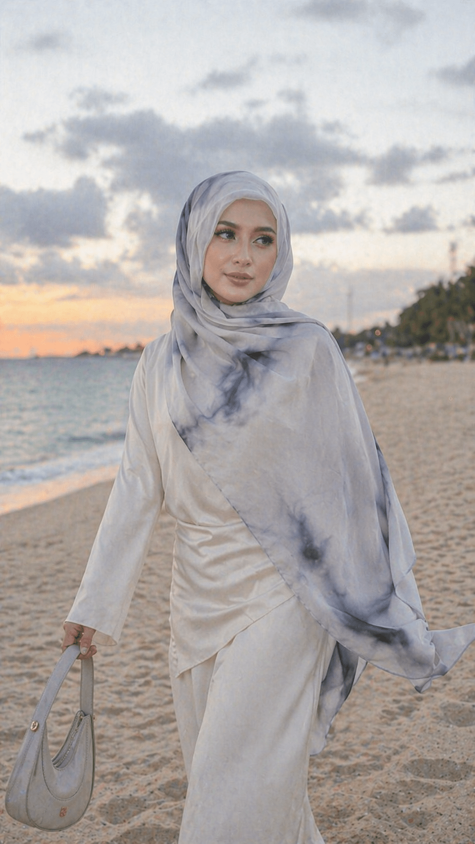 Watercolor Ink Wash hijab shawl - view 4