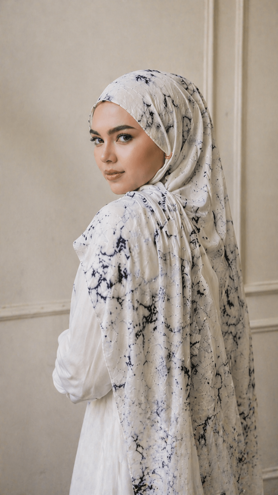 Marble Print hijab shawl - view 4