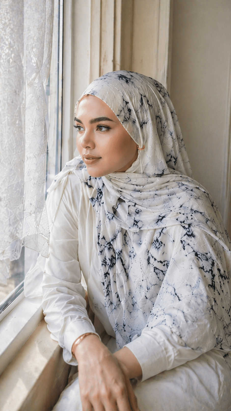 Marble Print hijab shawl - view 3