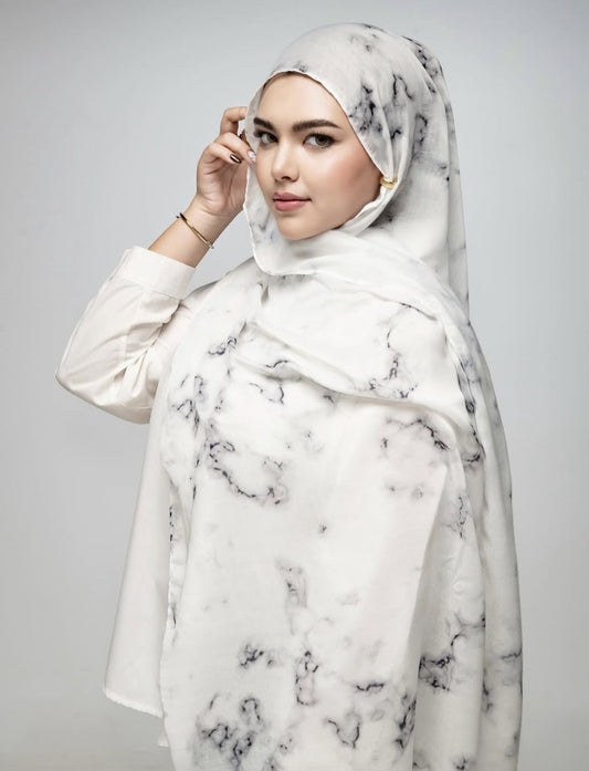Marble Print hijab shawl - view 1