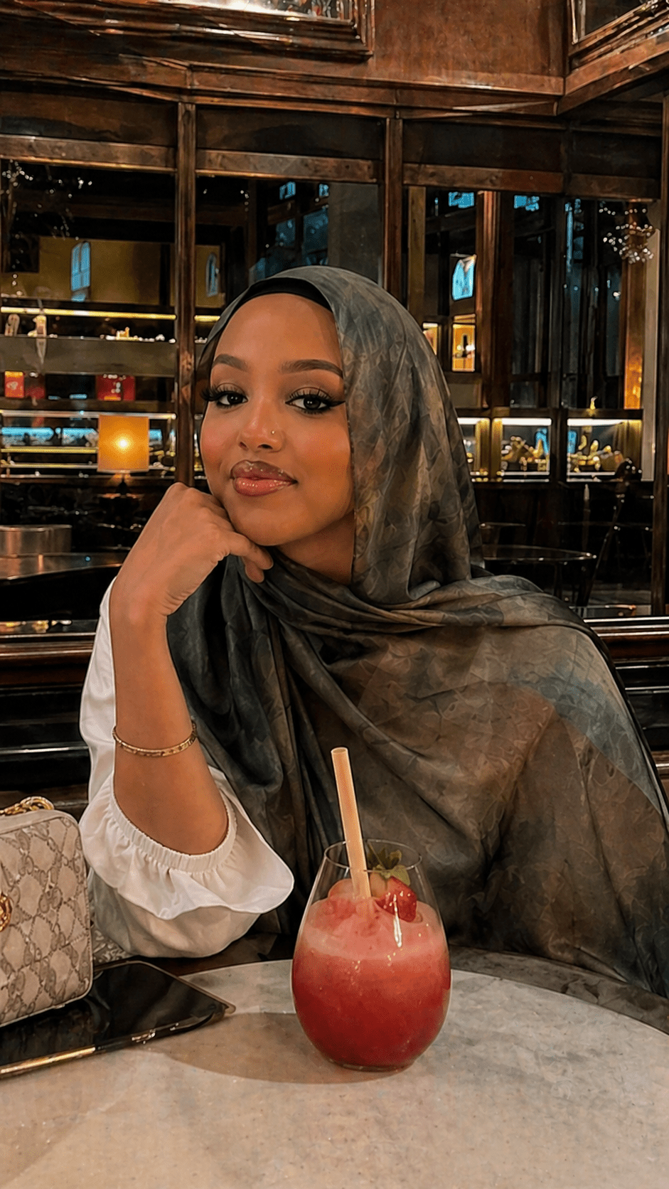 Sage Green Jacquard Floral hijab shawl - view 3