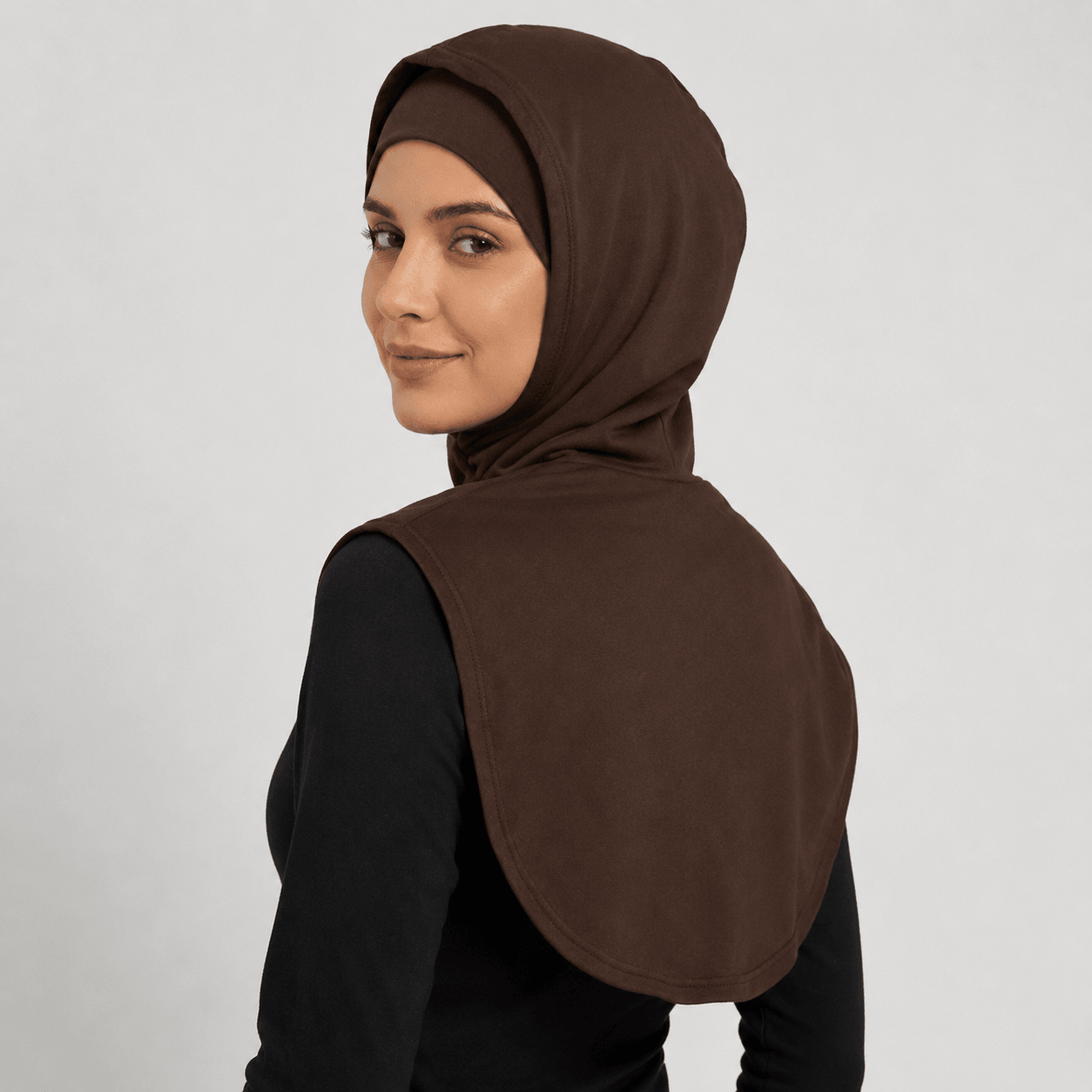 Brown Mercerized Cotton Hijab Cap – Full Coverage Under Scarf - product image 5 of 8 | Lunar Elegance