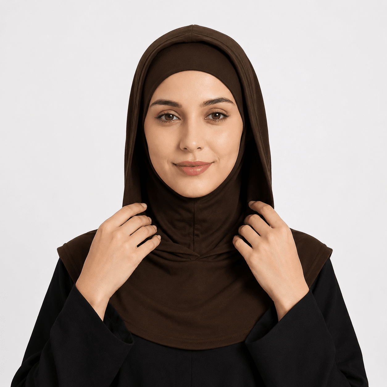 Brown Mercerized Cotton Hijab Cap – Full Coverage Under Scarf - product image 1 of 8 | Lunar Elegance