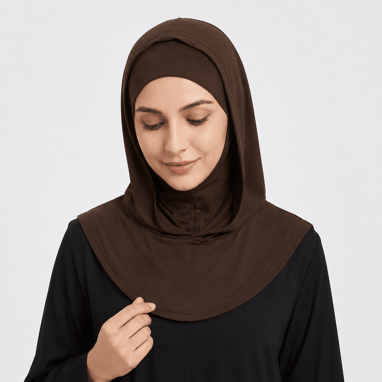 Brown Mercerized Cotton Hijab Cap – Full Coverage Under Scarf - product image 7 of 8 | Lunar Elegance