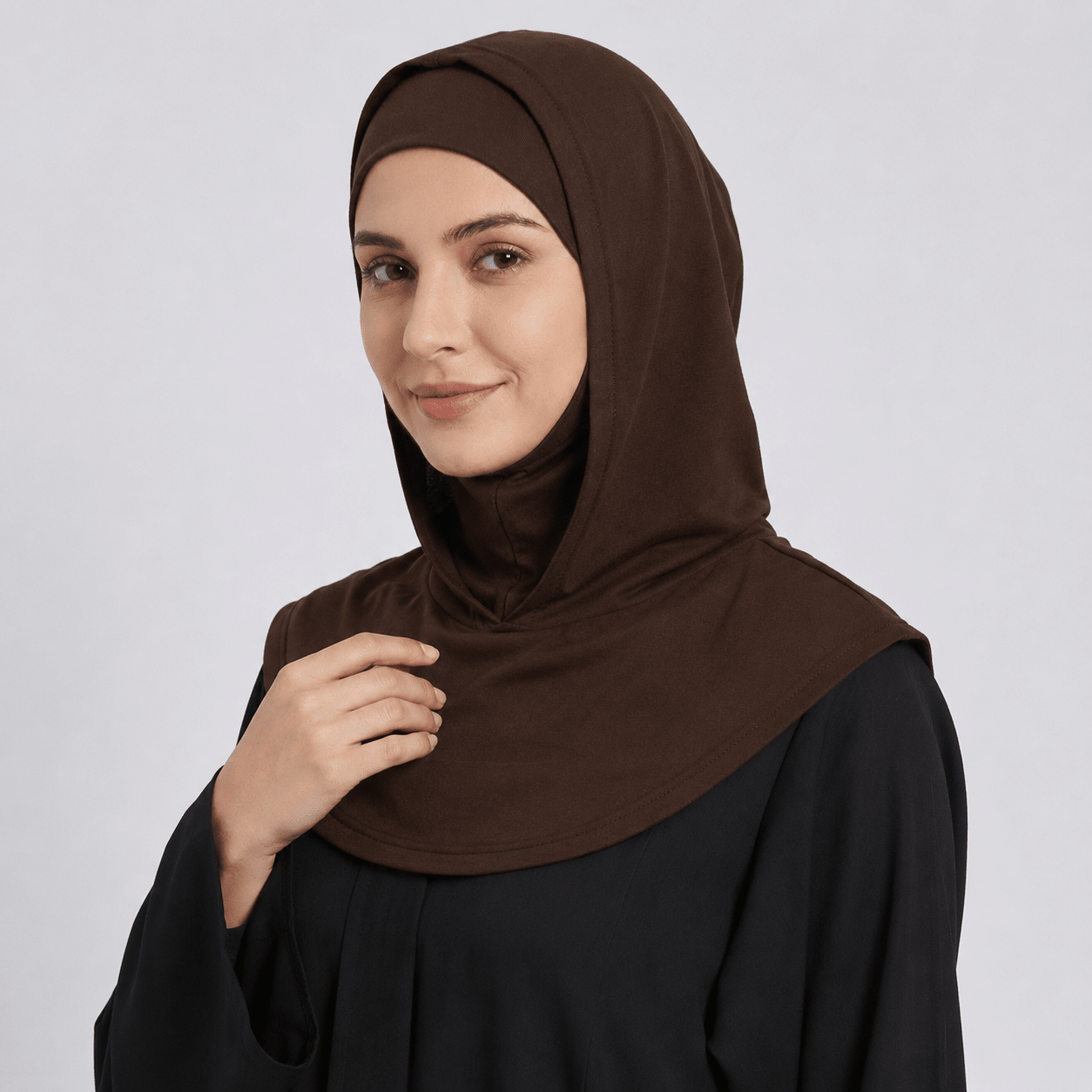 Brown Mercerized Cotton Hijab Cap – Full Coverage Under Scarf - product image 6 of 8 | Lunar Elegance