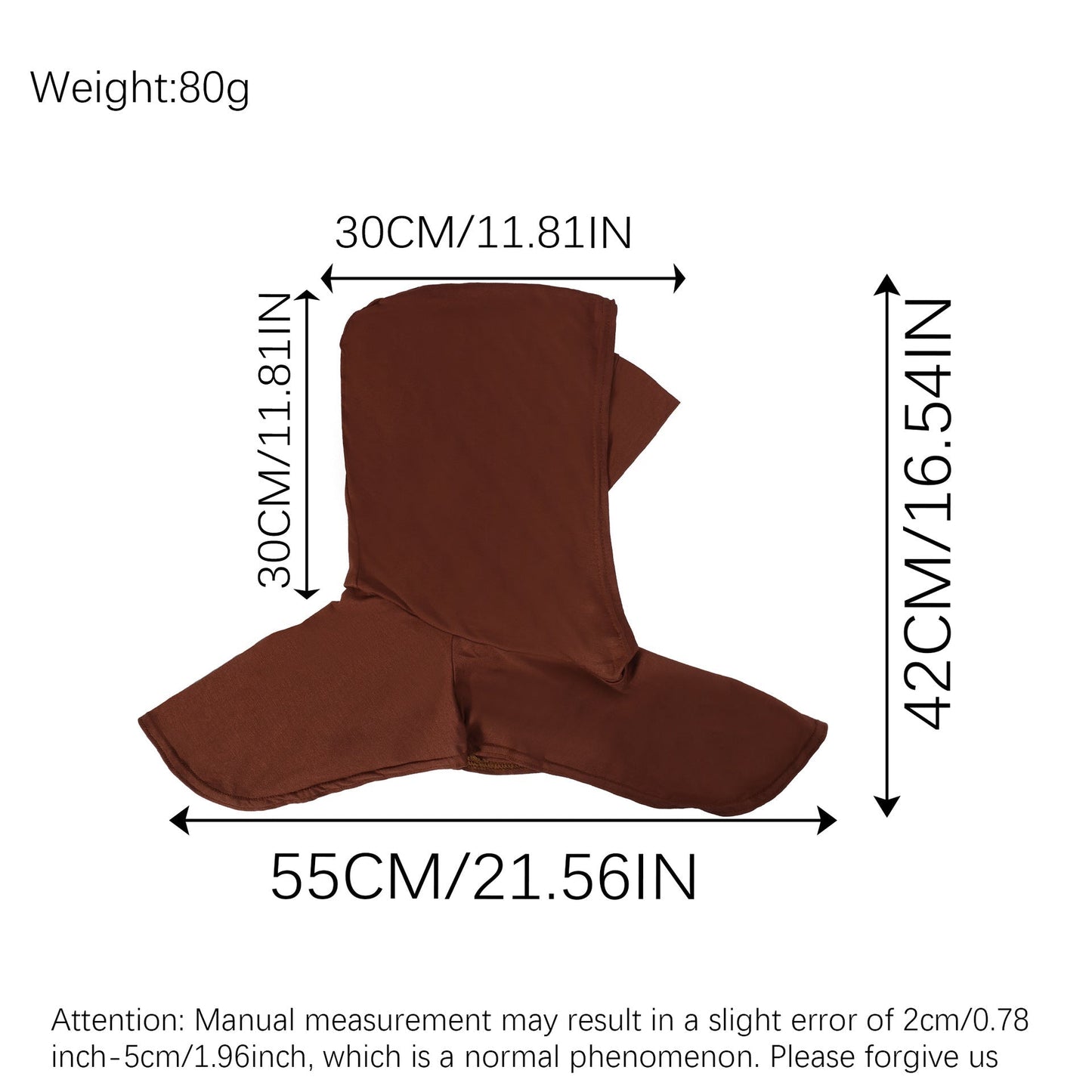 Brown Mercerized Cotton Hijab Cap – Full Coverage Under Scarf - product image 3 of 8 | Lunar Elegance