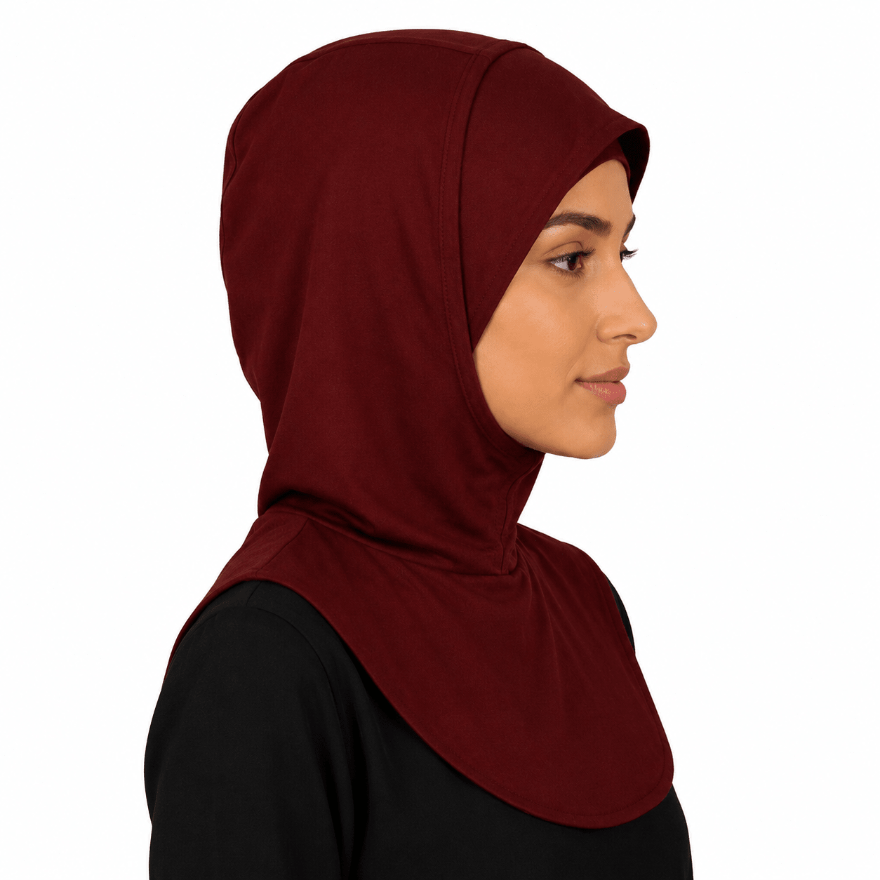 Burgundy Mercerized Cotton Hijab Cap – Full Coverage Under Scarf - product image 7 of 11 | Lunar Elegance