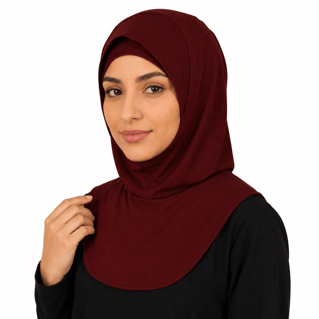Burgundy Mercerized Cotton Hijab Cap – Full Coverage Under Scarf - product image 6 of 11 | Lunar Elegance