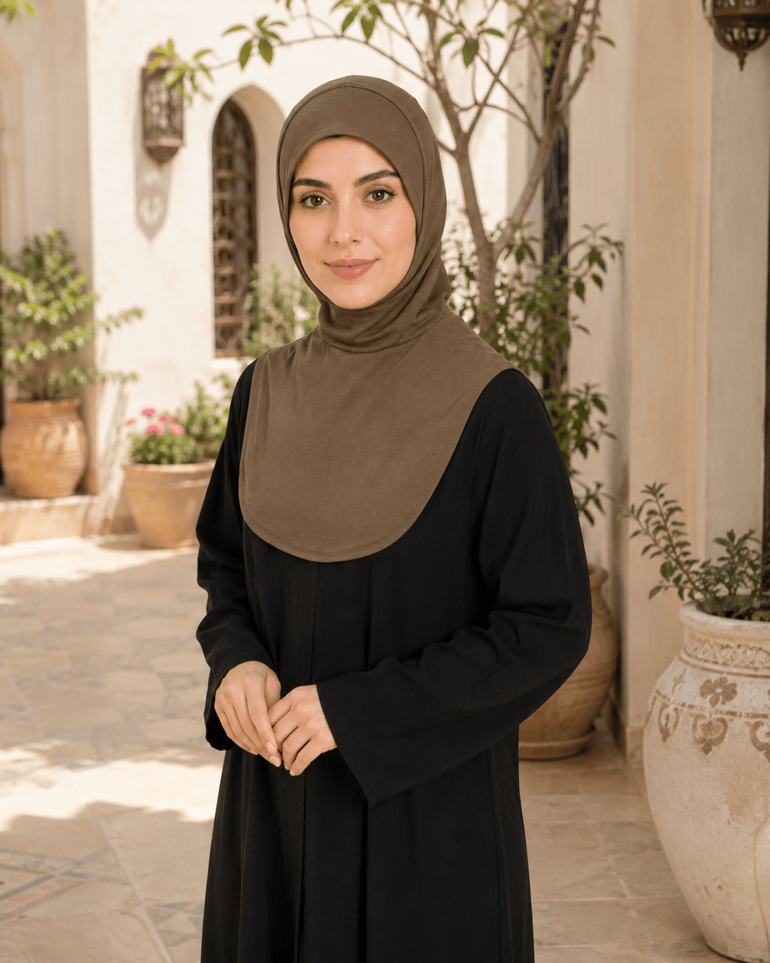 Khaki Mercerized Cotton Hijab Cap – Full Coverage Under Scarf - product image 3 of 8 | Lunar Elegance