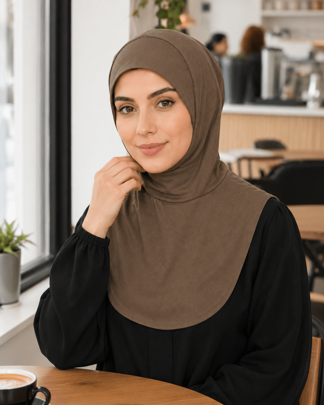 Khaki Mercerized Cotton Hijab Cap – Full Coverage Under Scarf - product image 5 of 8 | Lunar Elegance