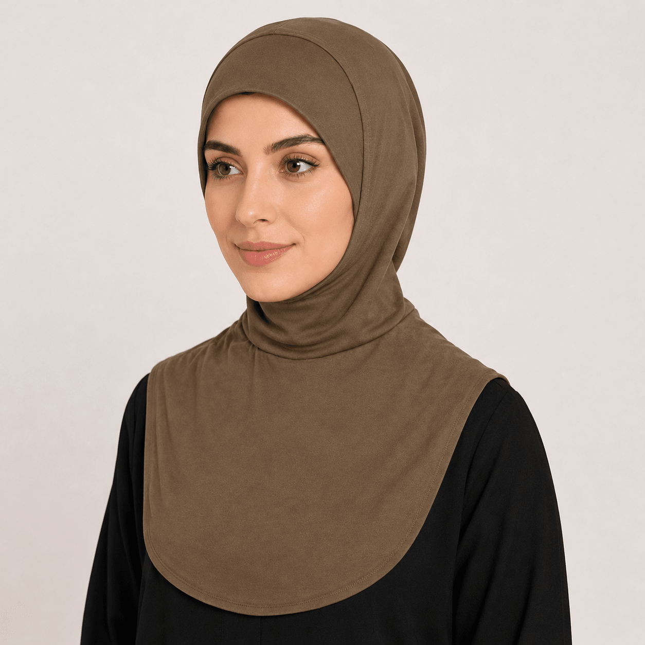 Khaki Mercerized Cotton Hijab Cap – Full Coverage Under Scarf - product image 6 of 8 | Lunar Elegance