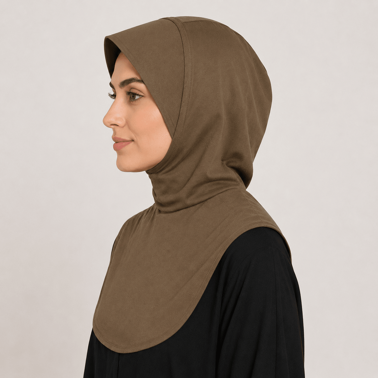 Khaki Mercerized Cotton Hijab Cap – Full Coverage Under Scarf - product image 7 of 8 | Lunar Elegance