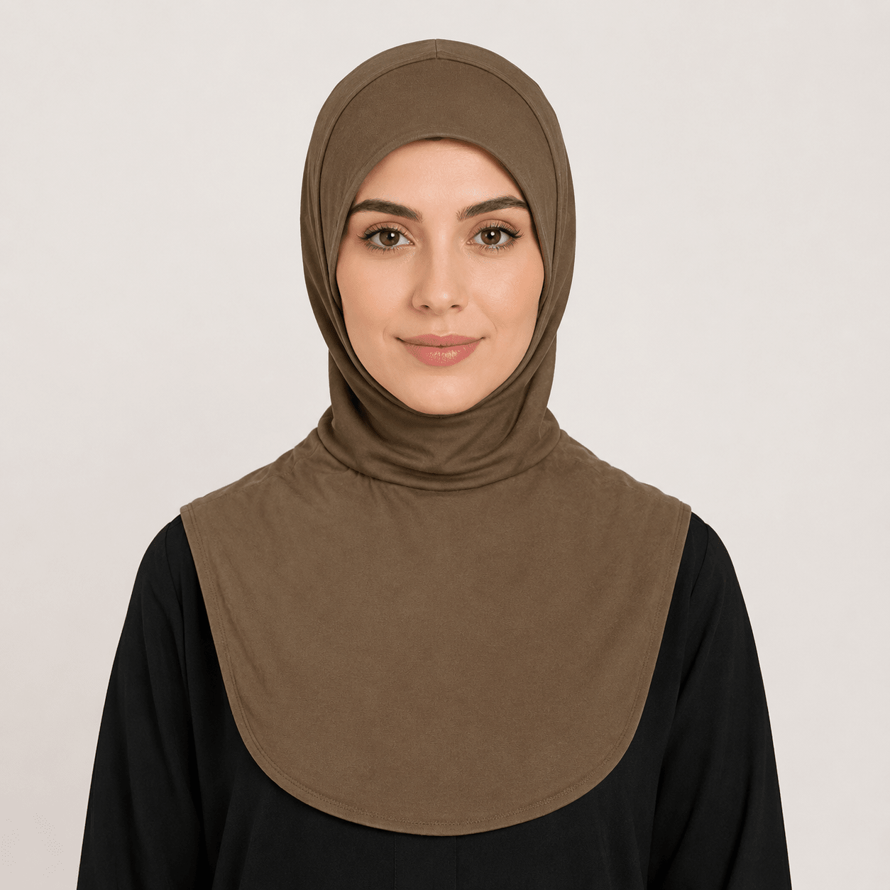 Khaki Mercerized Cotton Hijab Cap – Full Coverage Under Scarf - product image 1 of 8 | Lunar Elegance