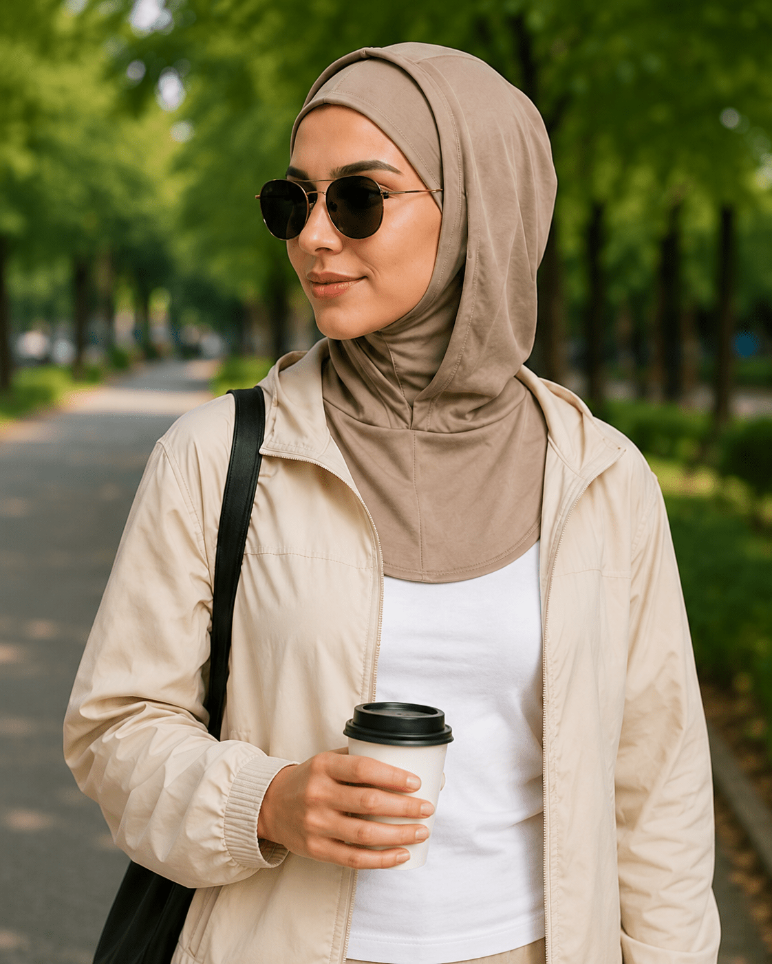 Cocoa Mercerized Cotton Hijab Cap – Full Coverage Under Scarf - product image 3 of 8 | Lunar Elegance