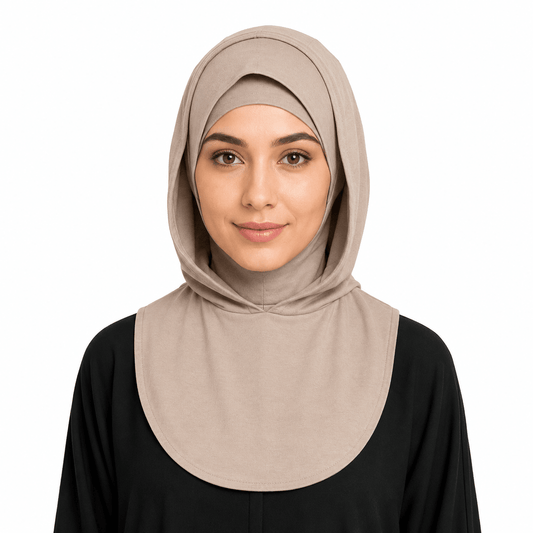 Cocoa Mercerized Cotton Hijab Cap – Full Coverage Under Scarf - product image 1 of 8 | Lunar Elegance