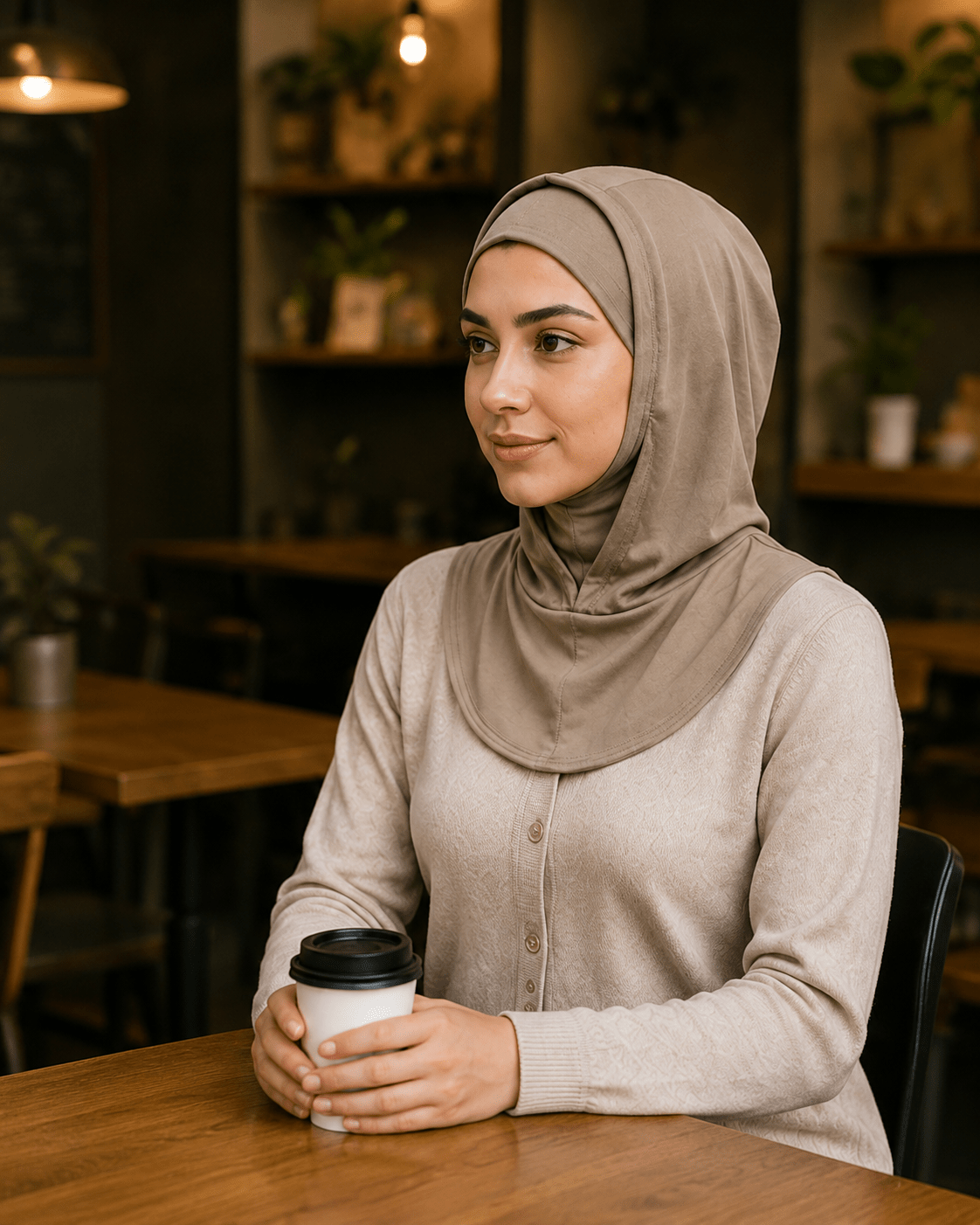 Cocoa Mercerized Cotton Hijab Cap – Full Coverage Under Scarf - product image 6 of 8 | Lunar Elegance